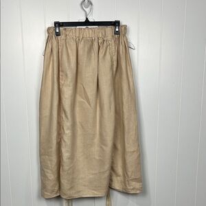 Nuit(Canadian Designer) Womens Midi Skirt Stretch Paperbag Waist Pull Ties NWOT